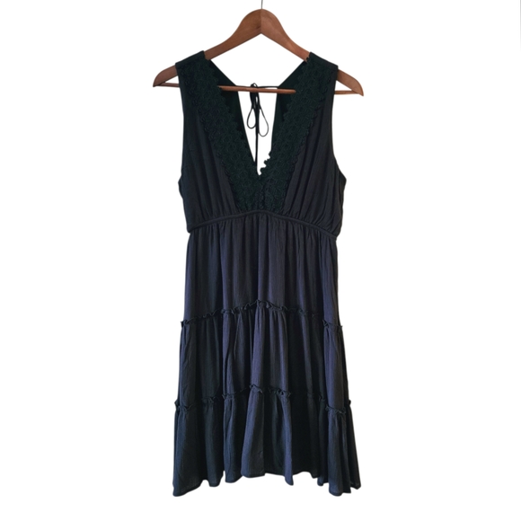 No Comment Dresses & Skirts - No Coment Bohemian Black Sleeveless Tiered Dress NWT